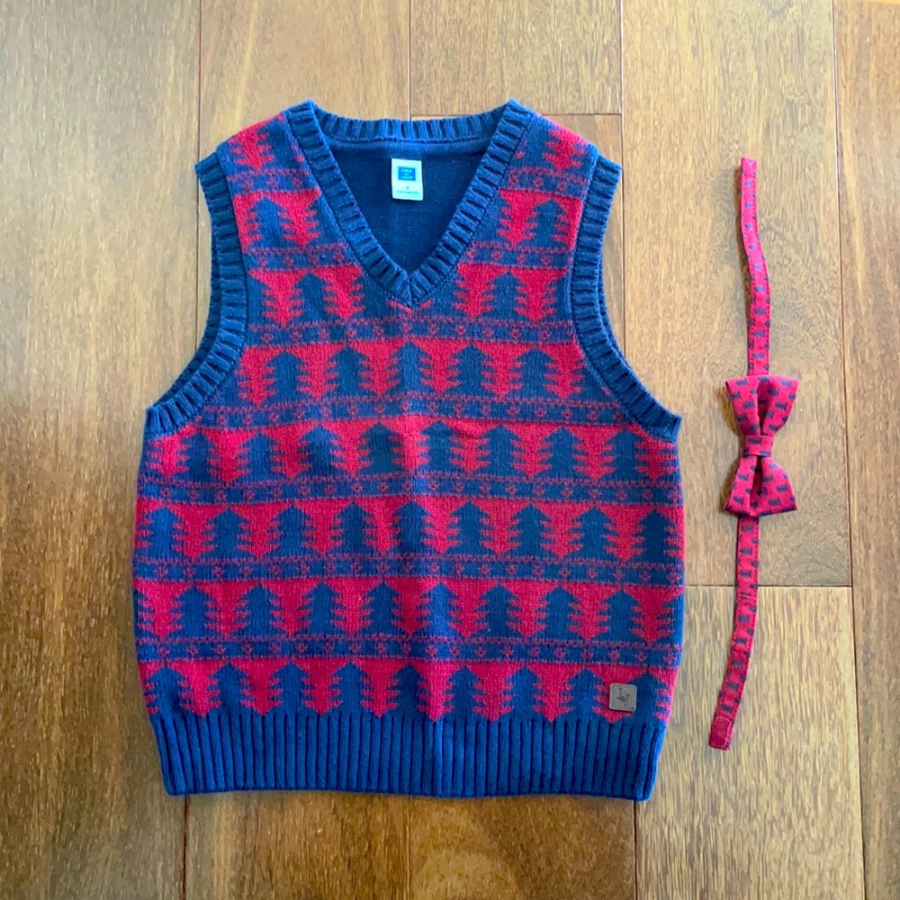 Janie and Jack sweater vest with matching bow tie